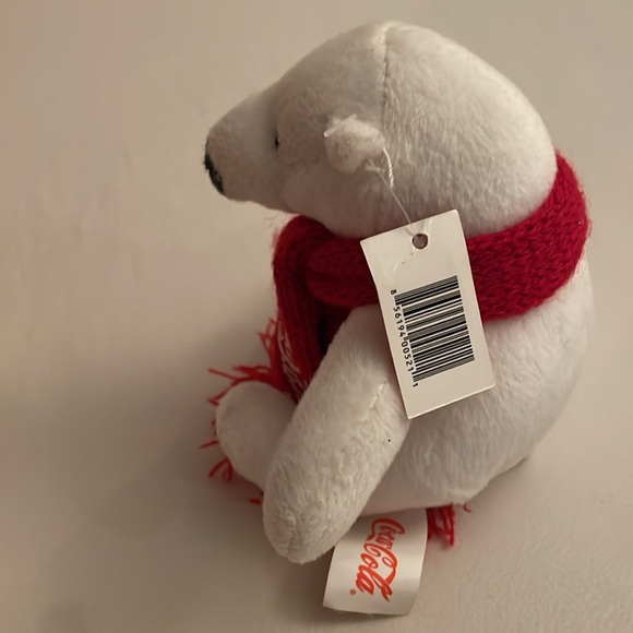 COCA-COLA 4 1/2IN PLUSH POLAR BEAR WITH SCARF - Picture 2 of 5